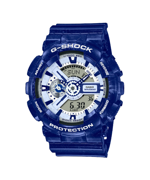 CASIO G-SHOCK นาฬิกาข้อมือ นาฬิกากันน้ำ นาฬิกาของแท้ ประกันศูนย์ CMG 1 ปี รุ่น GA-110BWP-2A นาฬิกาสีน้ำเงิน