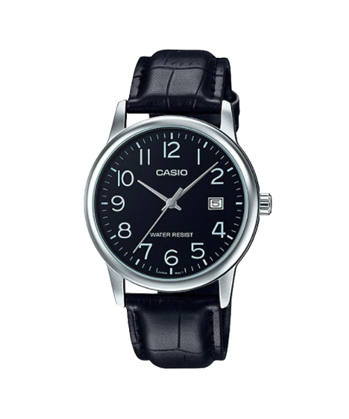 CASIO นาฬิกาคาสิโอ นาฬิกาข้อมือ นาฬิกากันน้ำ นาฬิกาของแท้ ประกันศูนย์ CMG 1 ปี รุ่น MTP-V002L-1B นาฬิกาสีดำ