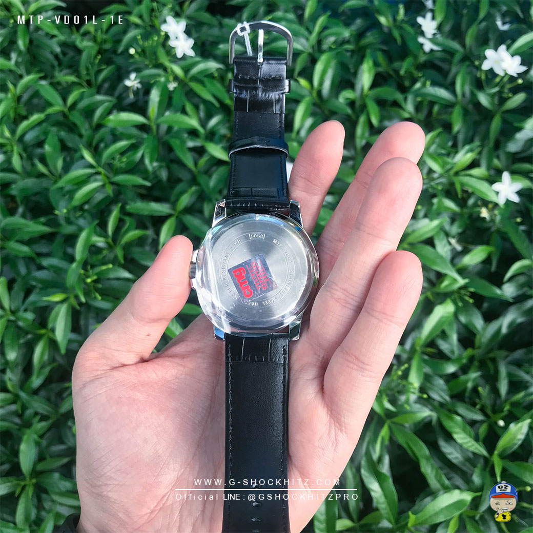 CASIO นาฬิกาคาสิโอ นาฬิกาข้อมือ นาฬิกากันน้ำ นาฬิกาของแท้ ประกันศูนย์ CMG 1 ปี รุ่น MTP-VD01L-1E นาฬิกาสีดำ