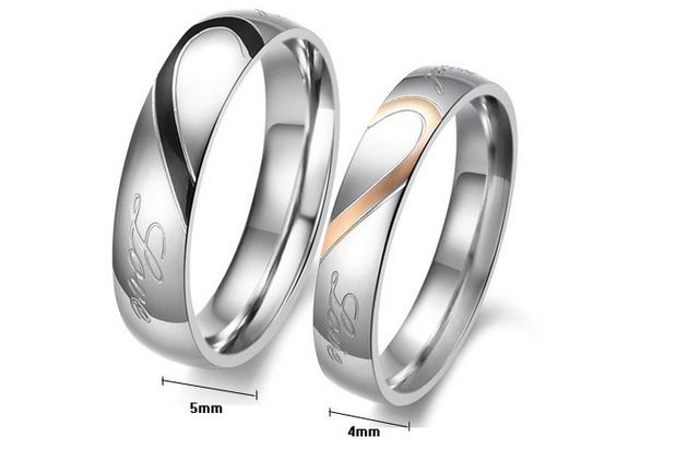 แหวนคู่ ดีไซน์หรู แหวนหมั้น แหวนเงิน stainless แท้ ไม่ลอกไม่ดำ แกะ ลายหัวใจ อักษร Love แหวนแต่งงาน แหวนผู้ชาย ผู้หญิง สวยหรู 245260