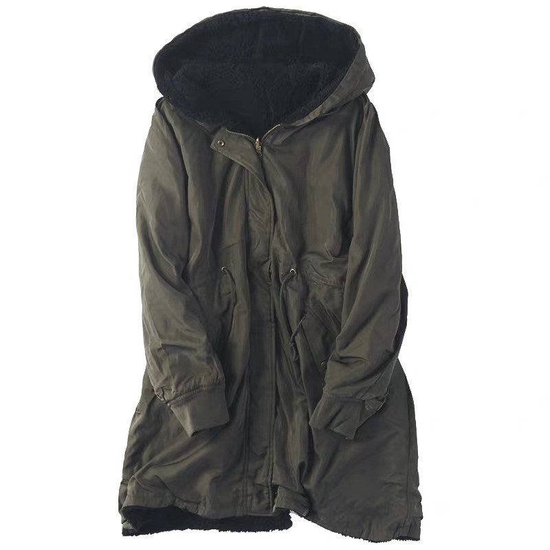 เสื้อโค้ทฮู้ดกันหนาว เสื้อปาร์กา parka แต่งเฟอร์ ดำ
