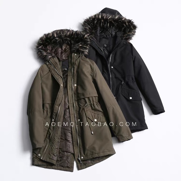 New look เสื้อโค้ทกันหนาว เสื้อปาร์กา parka ฮูทเฟอร์สีดำ แบรนด์ NEW LOOK อังกฤษ งานสวย บุนวมอุ่น คะ Size XS/S/M/L/XL/XXL/XXXL ดำ