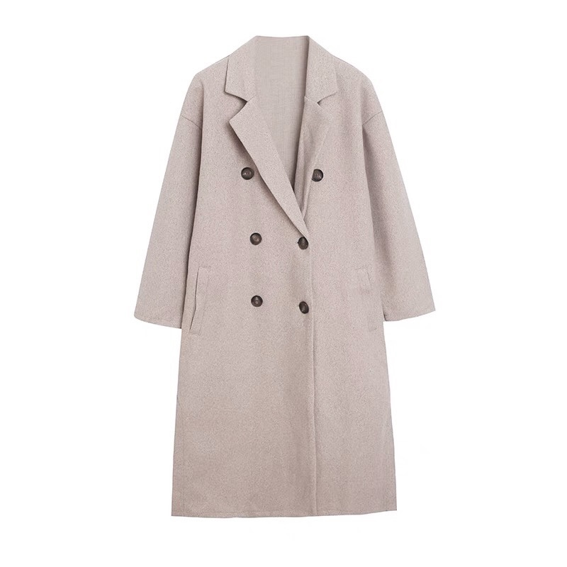 Lutique เสื้อโค้ทวูล Trench coat เสื้อโค้ทเฟอร์ โค้ทสักหลาดสีเบจ แบรนด์ LUTIQUE