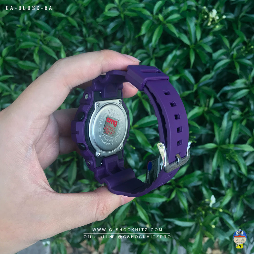 CASIO G-SHOCK นาฬิกาข้อมือ นาฬิกากันน้ำ นาฬิกาของแท้ ประกันศูนย์ CMG 1 ปี รุ่น GA-800SC-6A นาฬิกาสีม่วง