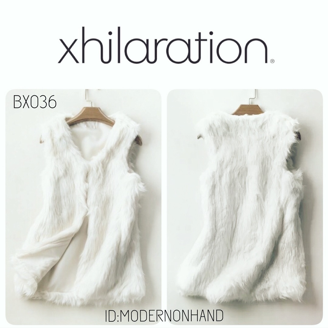 เสื้อกั๊ก แต่งขน สีขาวผ่อง แบรนด์✨XHILARATION อืตาลี ขนเนียนนุ่มสวยมากคะ