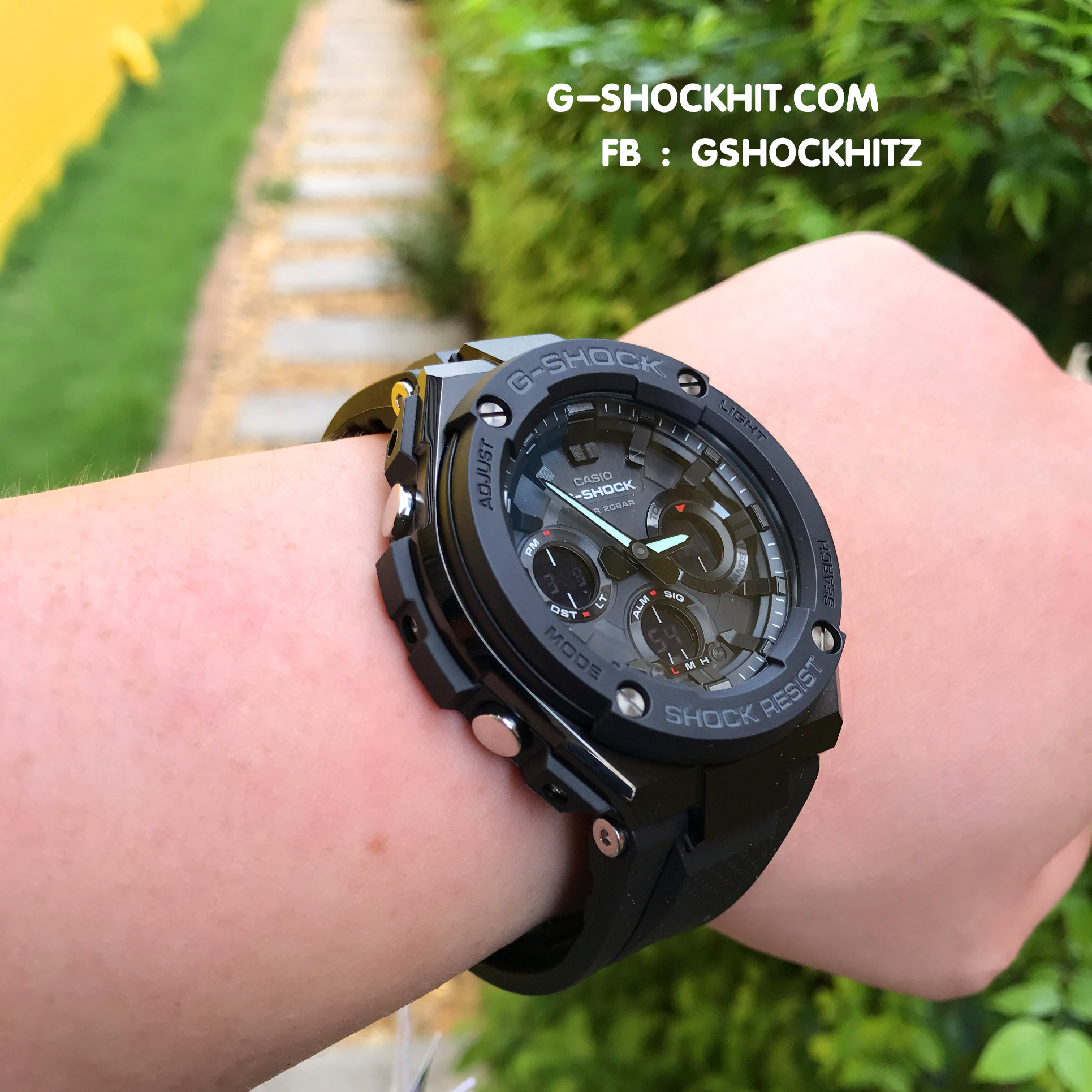 CASIO G-SHOCK นาฬิกาข้อมือ นาฬิกากันน้ำ นาฬิกาของแท้ ประกันศูนย์ CMG 1 ปี รุ่น GST-S100G-1B นาฬิกาสีดำ
