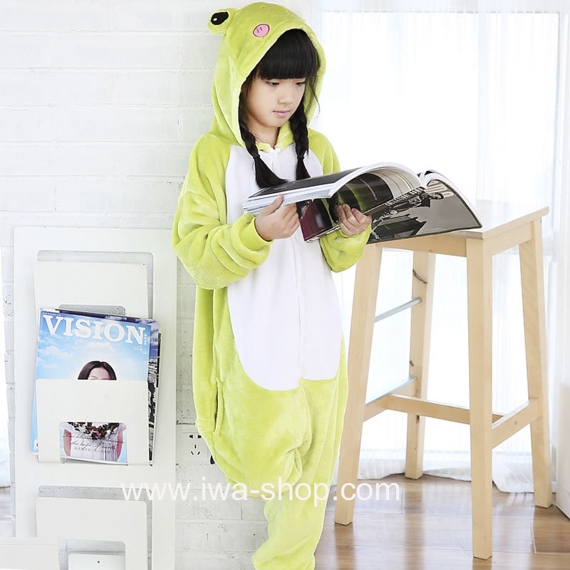 ชุดนอนมาสคอตเด็ก กบ สีเขียว