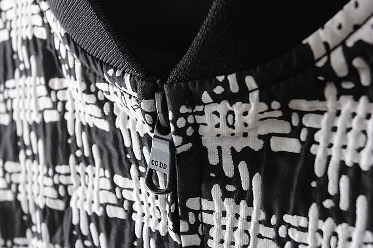 เสื้อคลุม เสื้อวอร์ม เสื้อนอก แจ็คเก็ต พิมพ์ลาย แบรนด์ CC&Dd สำเนา เทาดำ