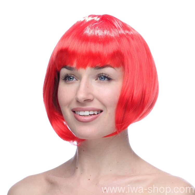วิกบ๊อบสั้น หน้าม้า วิกผมปารตี้ วิกผมแฟนซี วิกผมคอสเพลย์ วิกผมสี สวยเฉี่ยว เปรี้ยวบาดใจ แดง