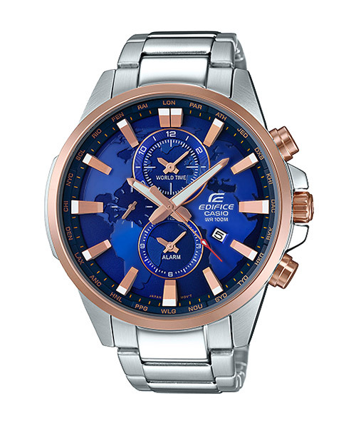 CASIO EDIFICE นาฬิกาข้อมือ นาฬิกากันน้ำ นาฬิกาของแท้ ประกันศูนย์ CMG 1 ปี รุ่น EFR-303PG-2A นาฬิกาสีเงิน
