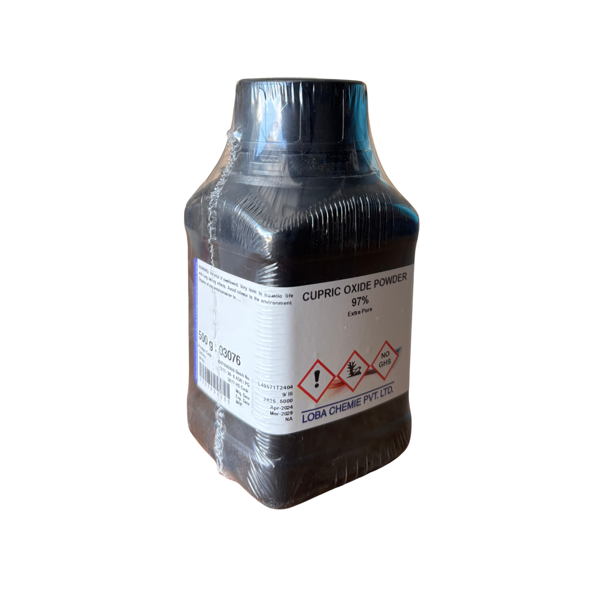 Cupric Oxide Powder 97%, Extra Pure 500 g. Loba Chemie™