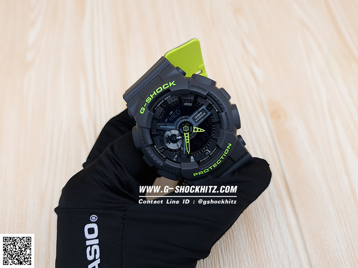 CASIO G-SHOCK นาฬิกาข้อมือ นาฬิกากันน้ำ นาฬิกาของแท้ ประกันศูนย์ CMG 1 ปี รุ่น GA-110LN-8 นาฬิกาสีดำ