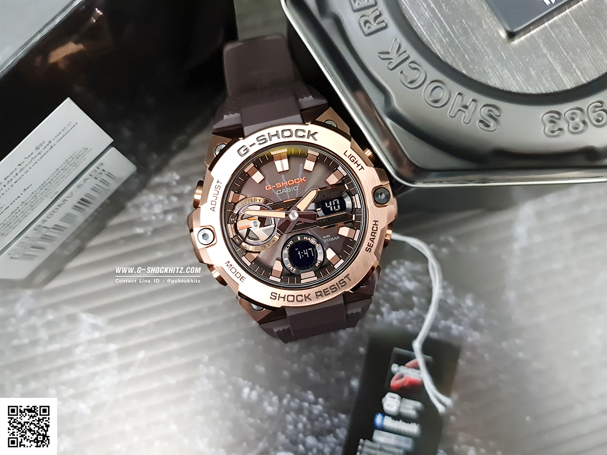 CASIO G-SHOCK นาฬิกาข้อมือ นาฬิกากันน้ำ นาฬิกาของแท้ ประกันศูนย์ CMG 1 ปี รุ่น GST-B400MV-5A นาฬิกาสีน้ำตาล