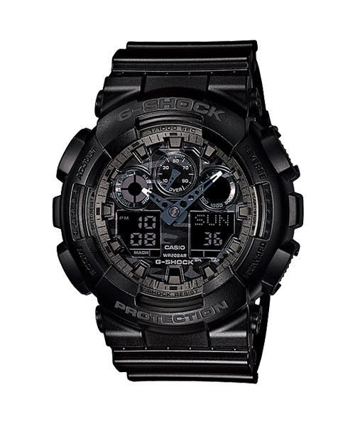 CASIO MID YEAR SALE G-SHOCK นาฬิกาข้อมือ นาฬิกากันน้ำ นาฬิกาของแท้ ประกันศูนย์ CMG 1 ปี รุ่น GA-100CF-1A นาฬิกาสีดำ