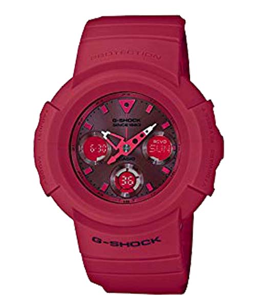 CASIO G-SHOCK นาฬิกาข้อมือ นาฬิกากันน้ำ นาฬิกาของแท้ ประกันศูนย์ CMG 1 ปี รุ่น AWG-M535C-4A นาฬิกาสีแดง