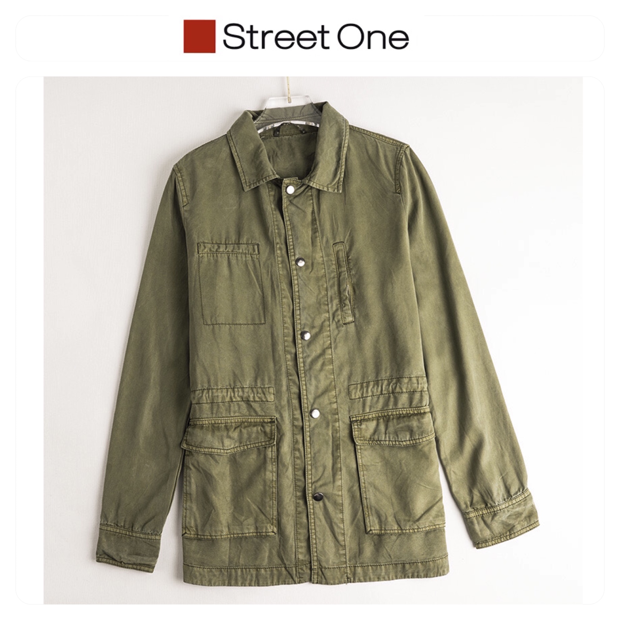Street one เสื้อนอกเขียวทหาร เสื้อแจ็คเก็ต แนวทหาร แบรนด์Street one เขียว