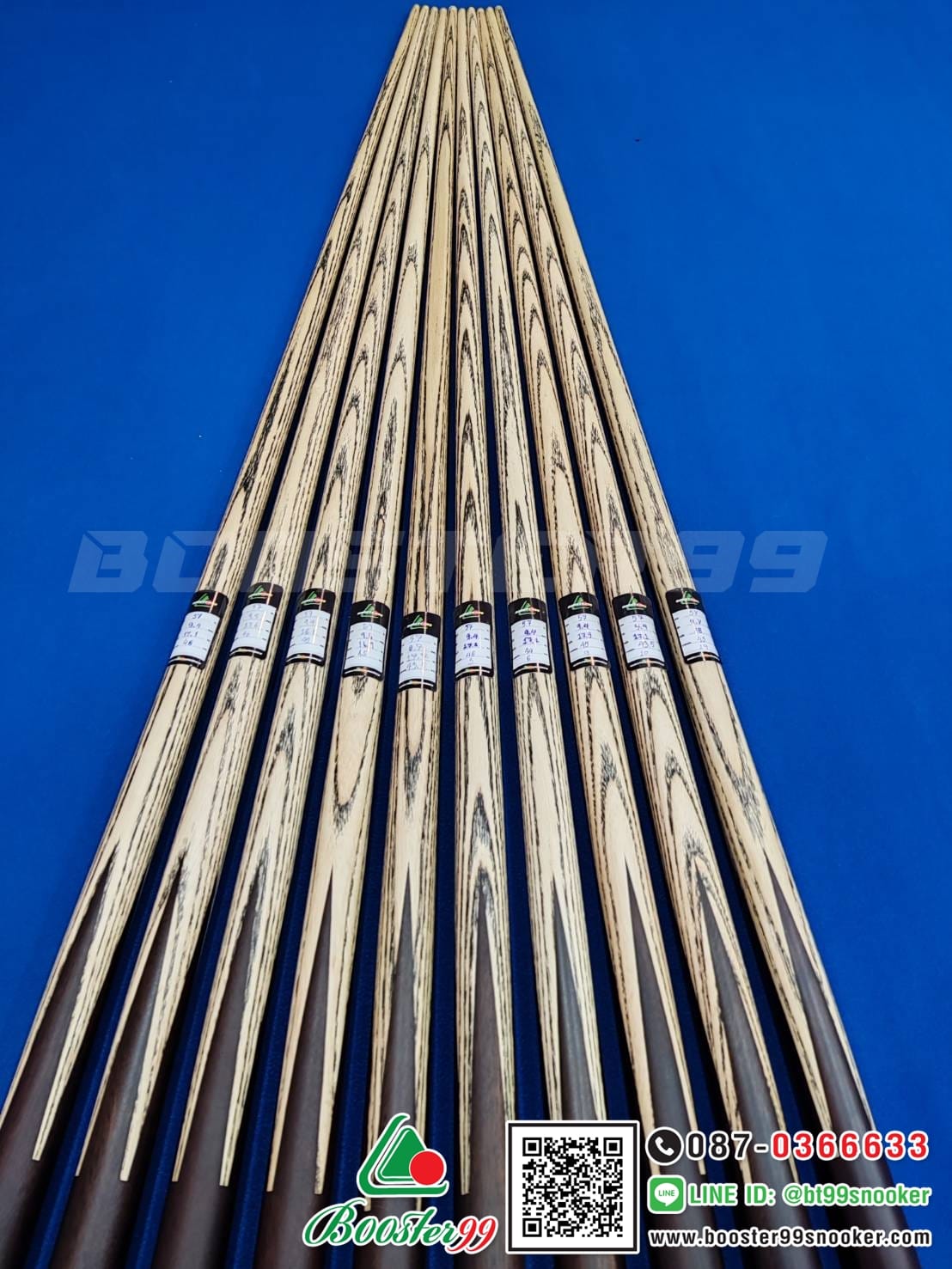 [MB06] ไม้คิวท่อนเดียว จำปาแหลม 5 จำปา (ป้ายดำ)