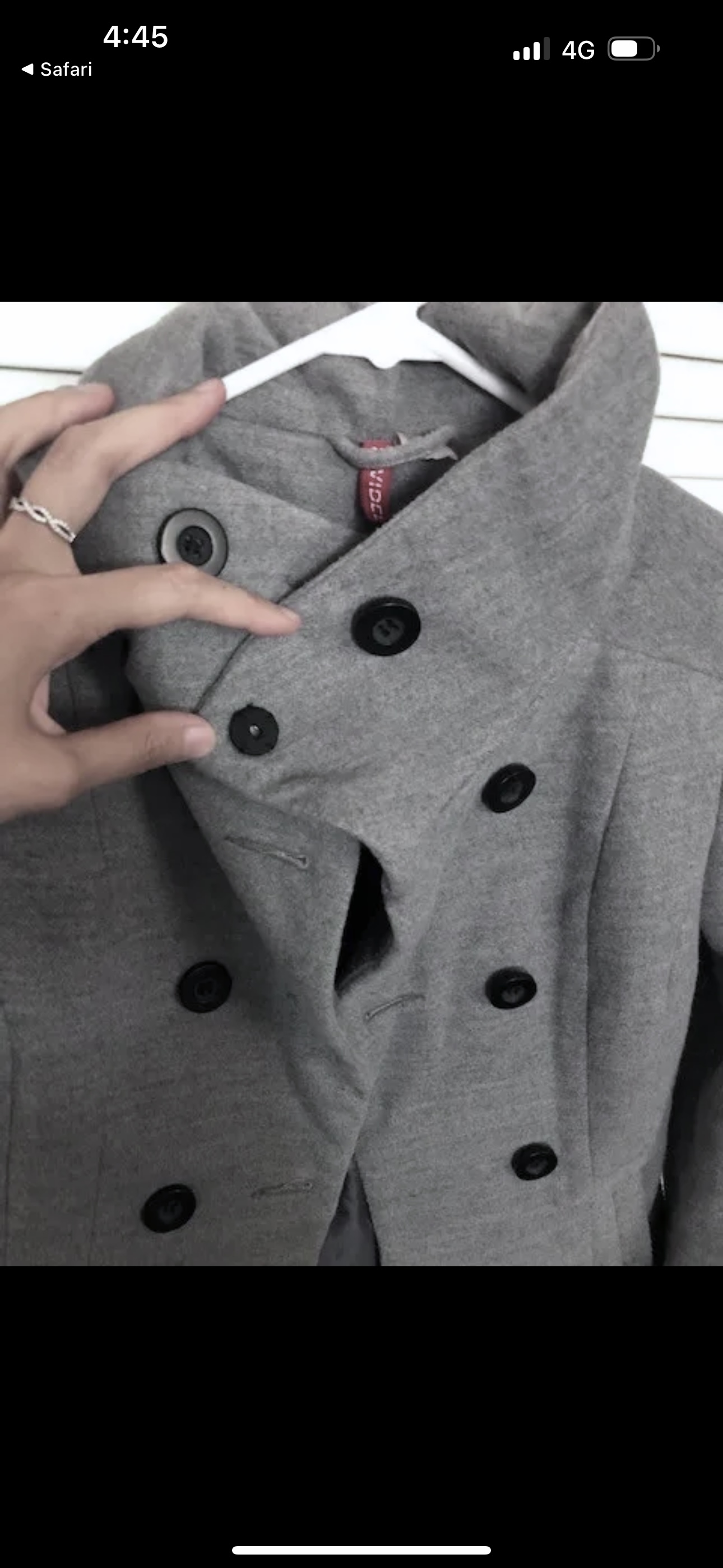 เสื้อโค้ท เสื้อกันหนาว เนื้อผ้าสักหลาด สีเทา แบรนด์ H&M
