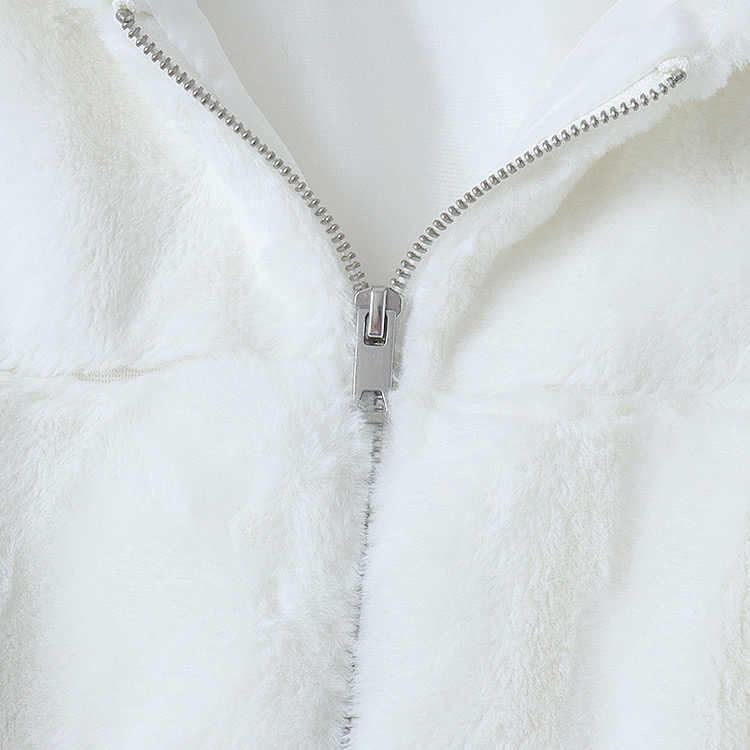 เสื้อเฟอร์กันหนาว หมวกฮู้ด เสื้อขน Fluffy coat แบรนด์ JOLIES & JOY ดำ