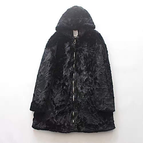 pepco เสื้อเฟอร์กันหนาว หมวกฮู้ด เสื้อขน FLUFFY Coat แบรนด์ PEPCO ดำ / เบจ