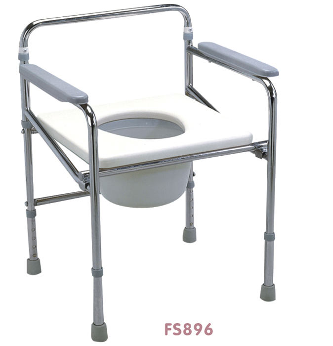 เก้าอี้นั่งถ่าย พร้อมถัง รุ่น FS896 พับเก็บได้ ปรับระดับสูง-ต่ำได้ 5 ระดับ (รุ่นนี้หน้ากว้าง 51cm.กว้างกว่ารุ่นอื่น หากสะโพกใหญ่ แนะนำรุ่นนี้นะคะ)