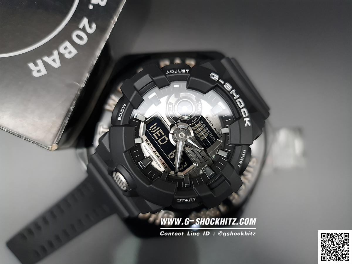CASIO G-SHOCK นาฬิกาข้อมือ นาฬิกากันน้ำ นาฬิกาของแท้ ประกันศูนย์ CMG 1 ปี รุ่น GA-710-1A นาฬิกาสีดำ