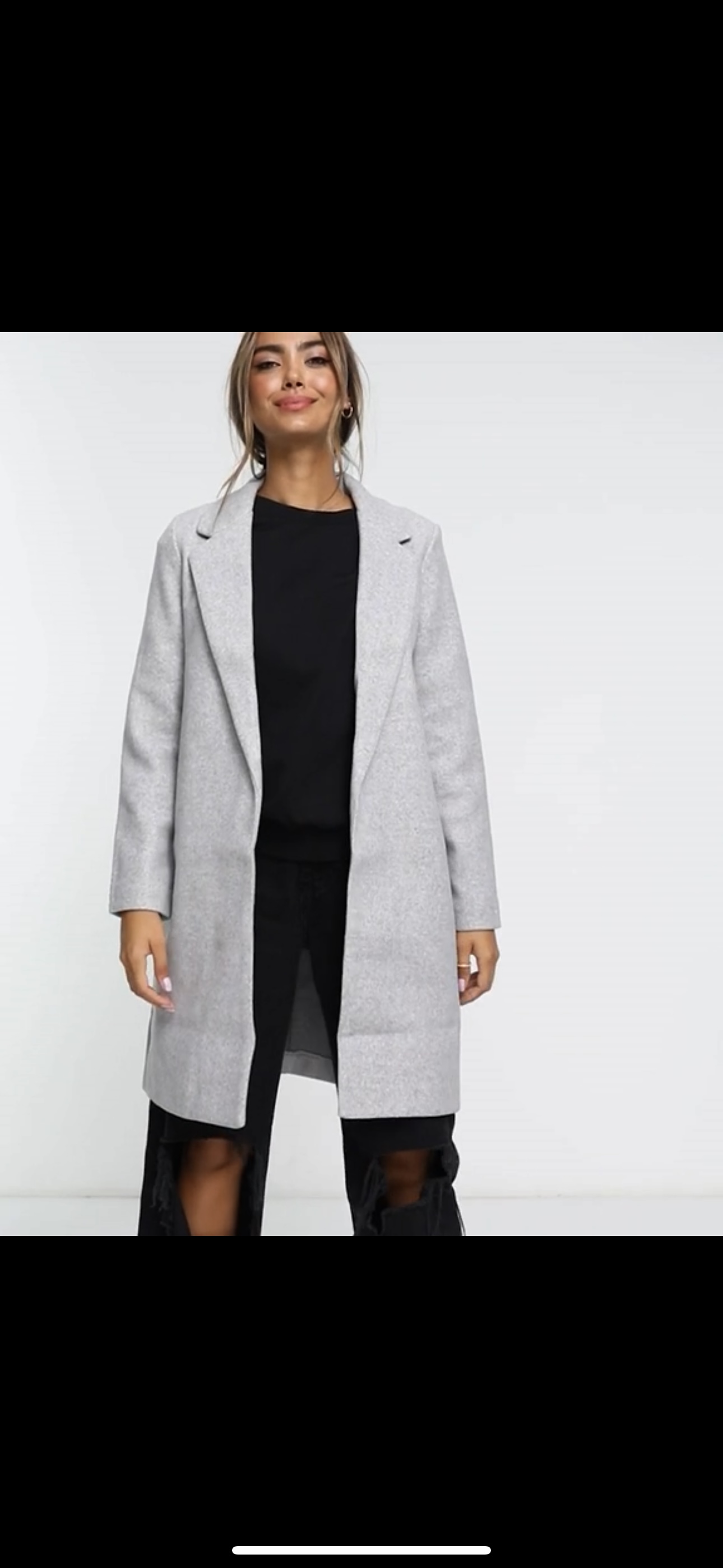 เสื้อโค้ท เสื้อโค้ทกันหนาว โค้ทวูล tailored knot coat สีเบจ แบรนด์ STRADIVARIUS สำเนา