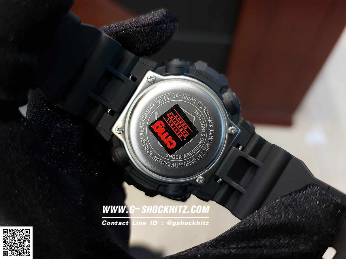 CASIO G-SHOCK นาฬิกาข้อมือ นาฬิกากันน้ำ นาฬิกาของแท้ ประกันศูนย์ CMG 1 ปี รุ่น GA-700AR-1A นาฬิกาสีดำ