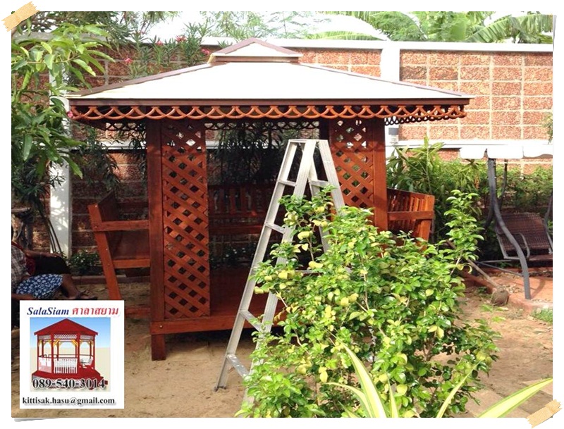 รหัสสินค้า : SL-012 : ศาลาทางบาหลี สีเสาเหลี่ยม ขนาด 2 X 2 X 3 เมตร