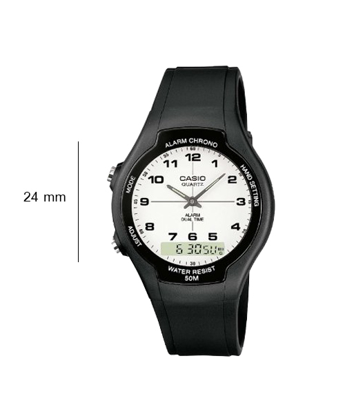 CASIO นาฬิกาคาสิโอ นาฬิกาข้อมือ นาฬิกากันน้ำ นาฬิกาของแท้ ประกันศูนย์ CMG 1 ปี รุ่น AW-90H-7B / LQ-139BMV-1B นาฬิกาสีดำ