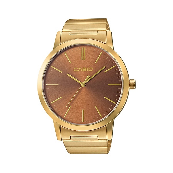 CASIO นาฬิกาคาสิโอ นาฬิกาข้อมือ นาฬิกากันน้ำ นาฬิกาของแท้ ประกันศูนย์ CMG 1 ปี รุ่น LTP-E118G-5A นาฬิกาสีทอง