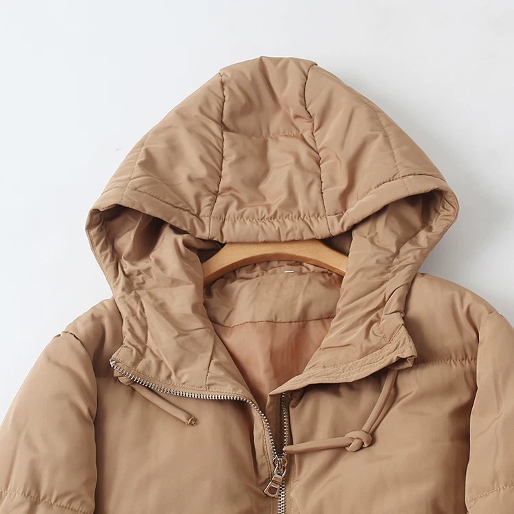 เสื้อกันหนาว เสื้อฮู้ดเฟอร์ บุนวมอุ่น สีนู้ดส้ม แบรนด์ Cranberry jeans (padded puffer coat สำเนา
