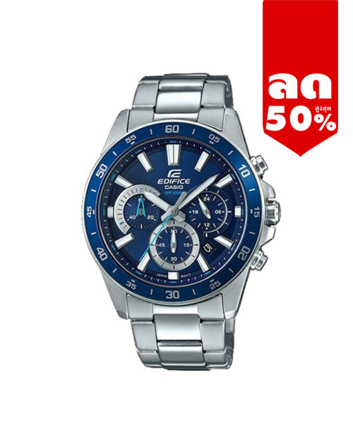 CASIO EDIFICE นาฬิกาข้อมือ นาฬิกากันน้ำ นาฬิกาของแท้ ประกันศูนย์ CMG 1 ปี รุ่น EFV-570D-2A นาฬิกาสีเงิน