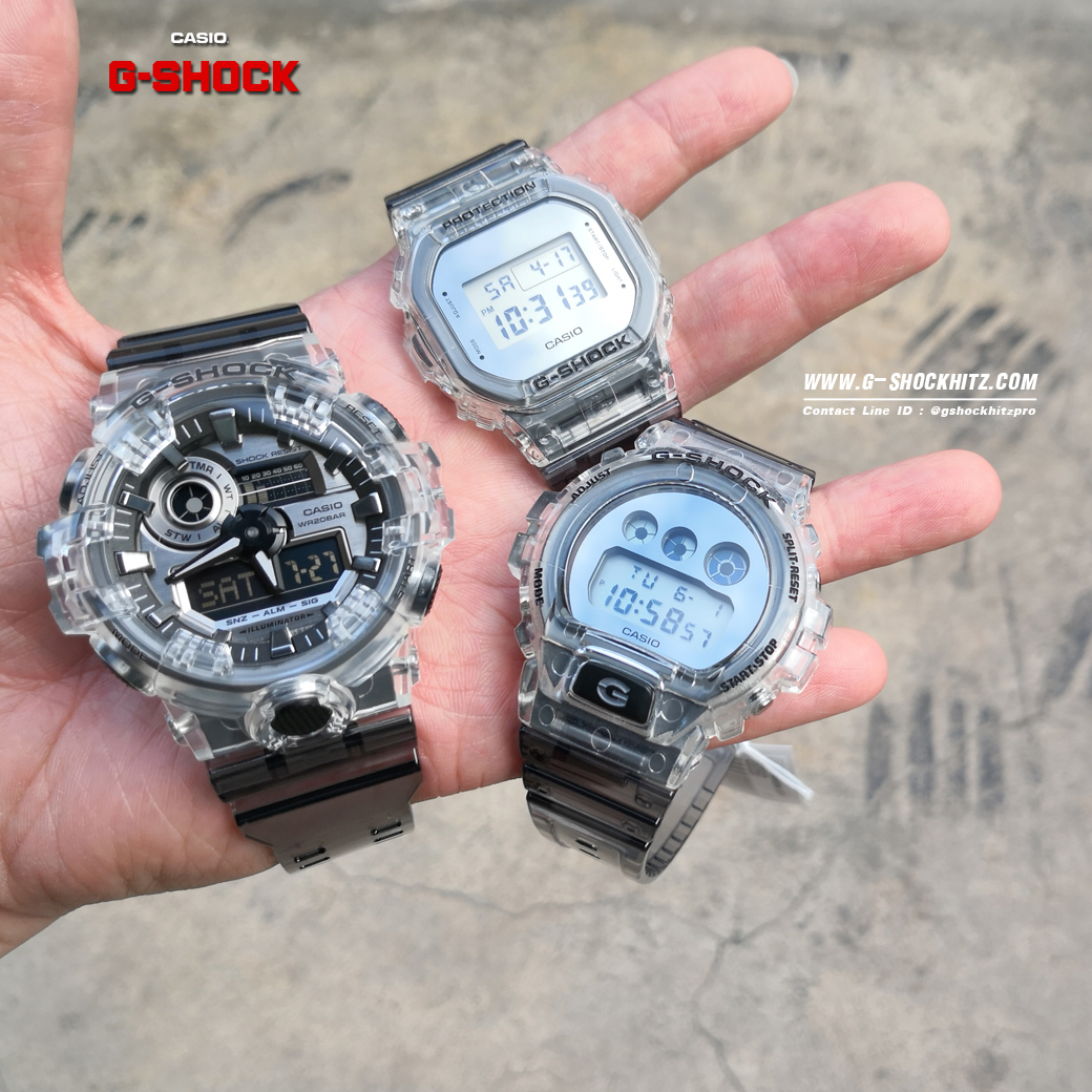 CASIO G-SHOCK นาฬิกาข้อมือ นาฬิกากันน้ำ นาฬิกาของแท้ ประกันศูนย์ CMG 1 ปี รุ่น GA-700SK-1A นาฬิกาสีใส