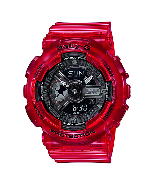 CASIO BABY-G นาฬิกาข้อมือ นาฬิกากันน้ำ นาฬิกาของแท้ ประกันศูนย์ CMG 1 ปี รุ่น BA-110CR-4A นาฬิกาสีแดง