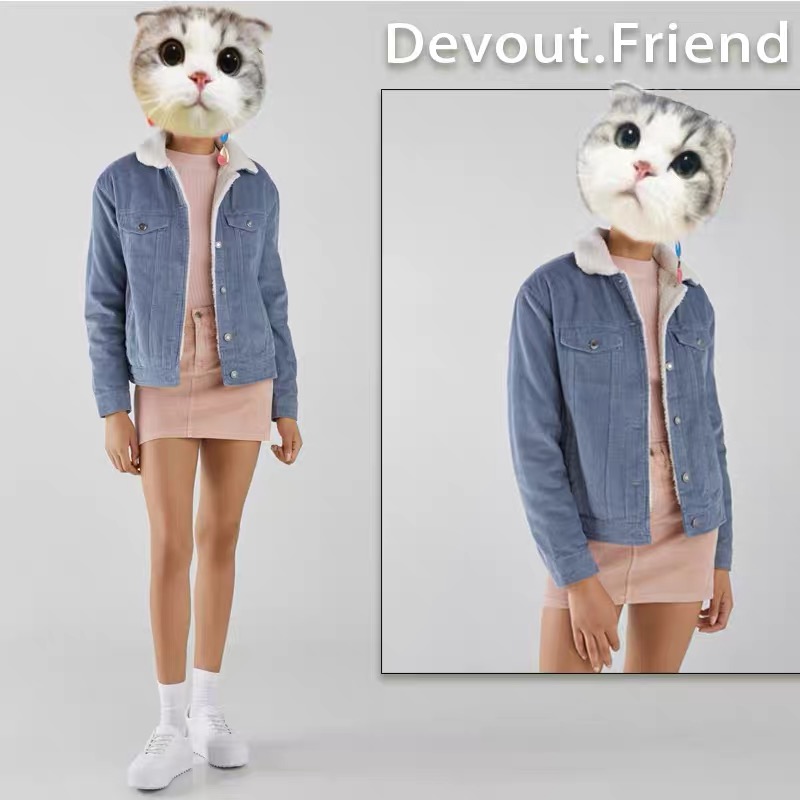 Bershka เสื้อกันหนาว เสื้อแจ็ค เนื้อลูกฟูก แต่งซับขนอุ่น สีขาวด้านใน แบรนด์ BESHKAงานสวย น่ารักมากคะ