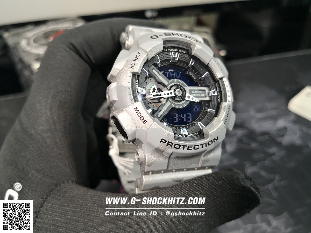 CASIO G-SHOCK นาฬิกาข้อมือ นาฬิกากันน้ำ นาฬิกาของแท้ ประกันศูนย์ CMG 1 ปี รุ่น GA-110CM-8A นาฬิกาสีเทา