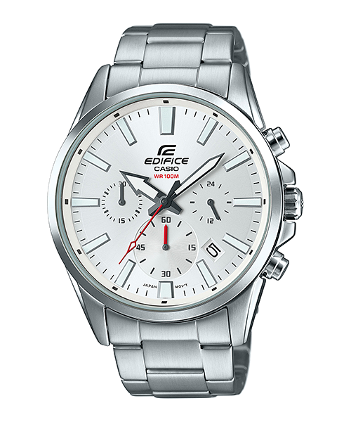 CASIO EDIFICE นาฬิกาข้อมือ นาฬิกากันน้ำ นาฬิกาของแท้ ประกันศูนย์ CMG 1 ปี รุ่น EFV-510D-7A นาฬิกาสีเงิน