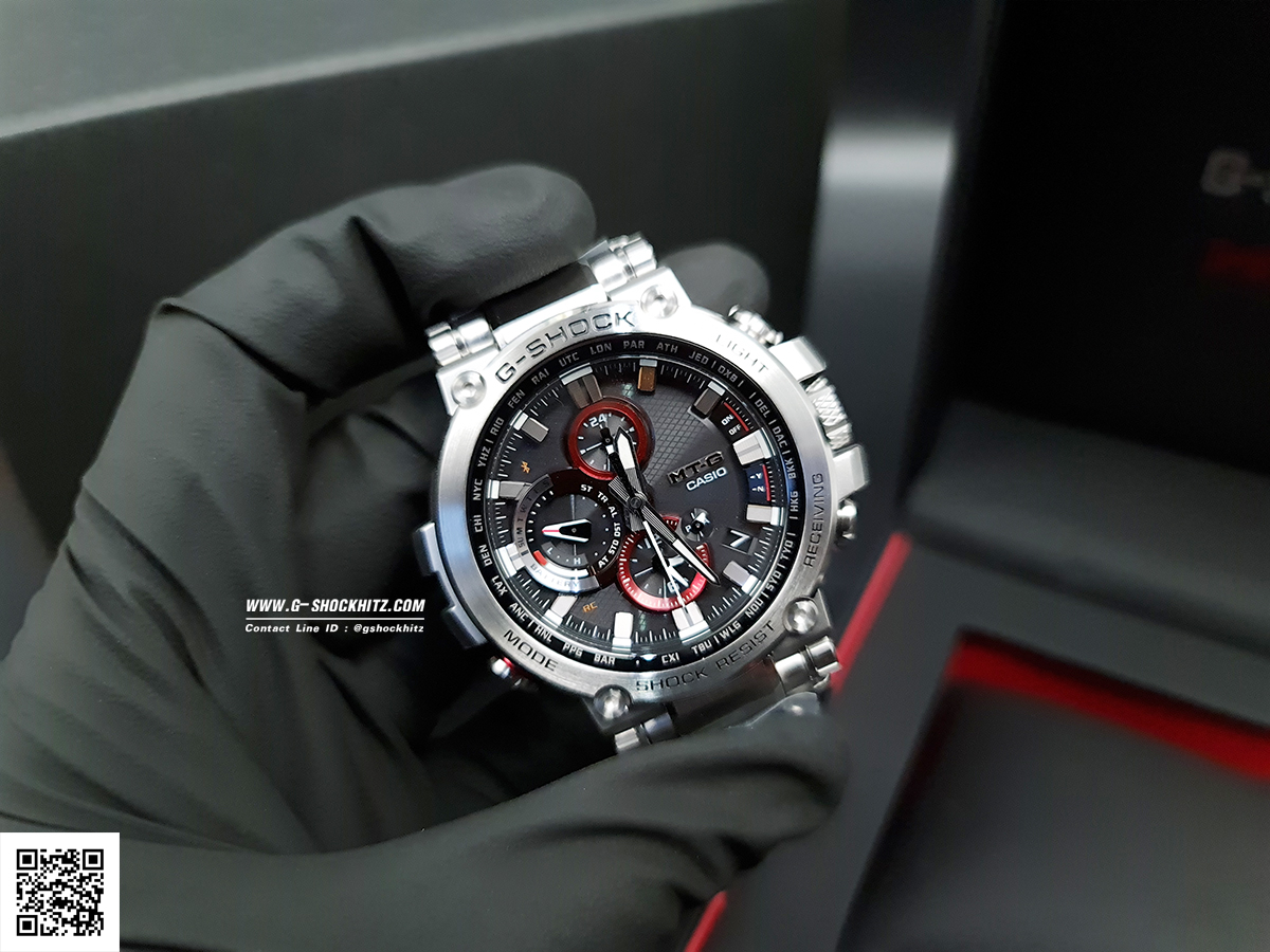 CASIO G-SHOCK นาฬิกาข้อมือ นาฬิกากันน้ำ นาฬิกาของแท้ ประกันศูนย์ CMG 1 ปี รุ่น MTG-B1000D-1A นาฬิกาสีเงิน