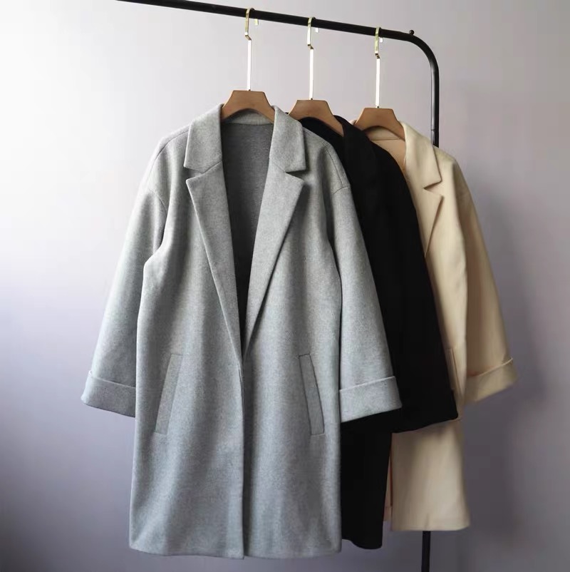 เสื้อโค้ท เสื้อโค้ทกันหนาว โค้ทวูล tailored knit coat สีเบจ แบรนด์ STRADIVARIUS สำเนา สำเนา