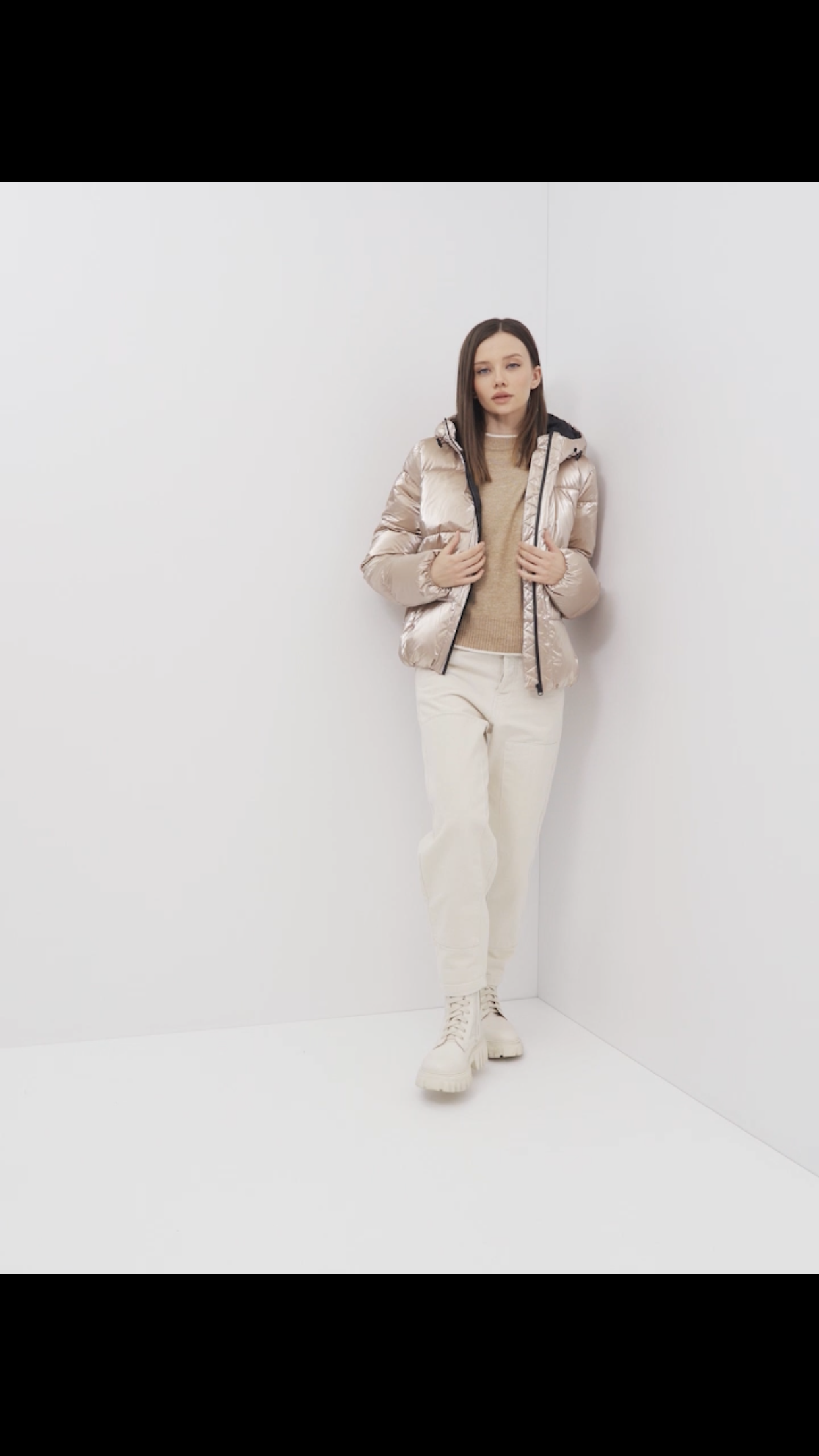 Oodji เสื้อกันหนาว เสื้อฮู้ด บุนวมอุ่น สีแชมเปญ แบรนด์ Oodji Ultra (padded puffer coAt