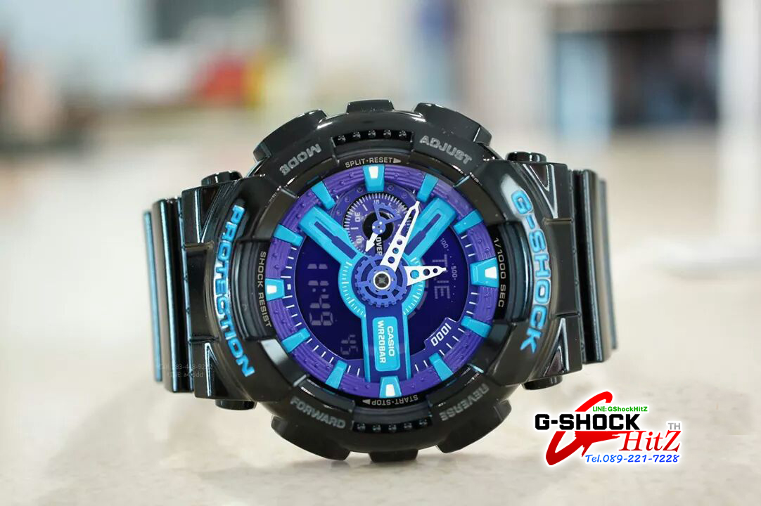 CASIO G-SHOCK นาฬิกาข้อมือ นาฬิกากันน้ำ นาฬิกาของแท้ ประกันศูนย์ CMG 1 ปี รุ่น GA-110HC-1A นาฬิกาสีดำ