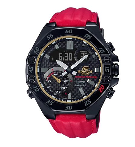 CASIO EDIFICE นาฬิกาข้อมือ นาฬิกากันน้ำ นาฬิกาของแท้ ประกันศูนย์ CMG 1 ปี รุ่น ECB-10HR-1A นาฬิกาสีเเดง