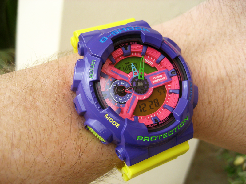 CASIO G-SHOCK นาฬิกาข้อมือ นาฬิกากันน้ำ นาฬิกาของแท้ ประกันศูนย์ CMG 1 ปี รุ่น GA-110HC-6A นาฬิกาสีม่วง