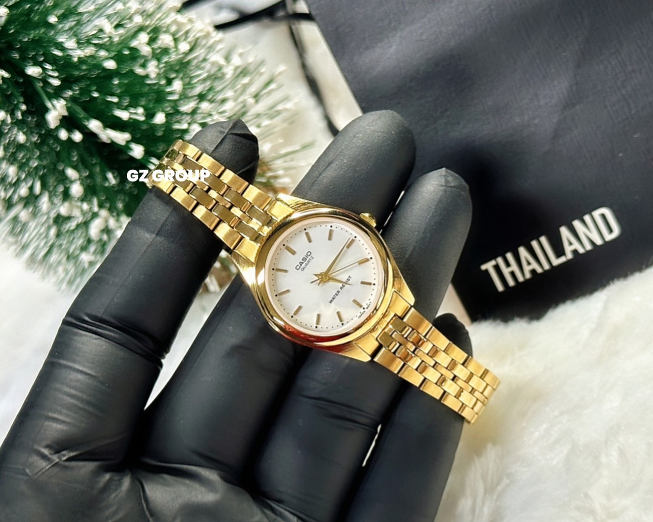 CASIO MID YEAR SALE นาฬิกาคาสิโอ พร้อมส่ง นาฬิกาข้อมือ นาฬิกากันน้ำ นาฬิกาของแท้ BTS ประกันศูนย์ CMG 1 ปี รุ่น LTP-1129N-7A นาฬิกาสีทอง