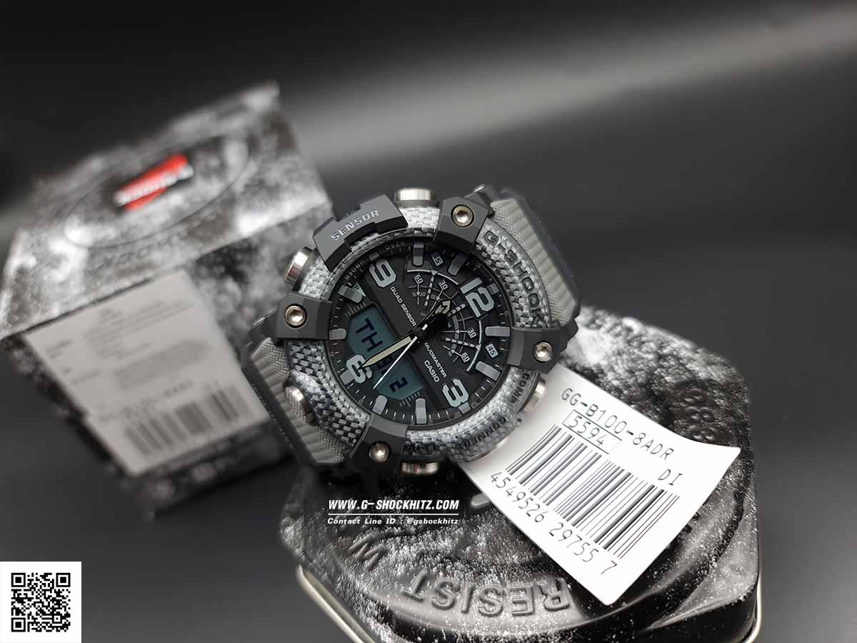 CASIO G-SHOCK นาฬิกาข้อมือ นาฬิกากันน้ำ นาฬิกาของแท้ ประกันศูนย์ CMG 1 ปี รุ่น GG-B100-8A นาฬิกาสีดำ