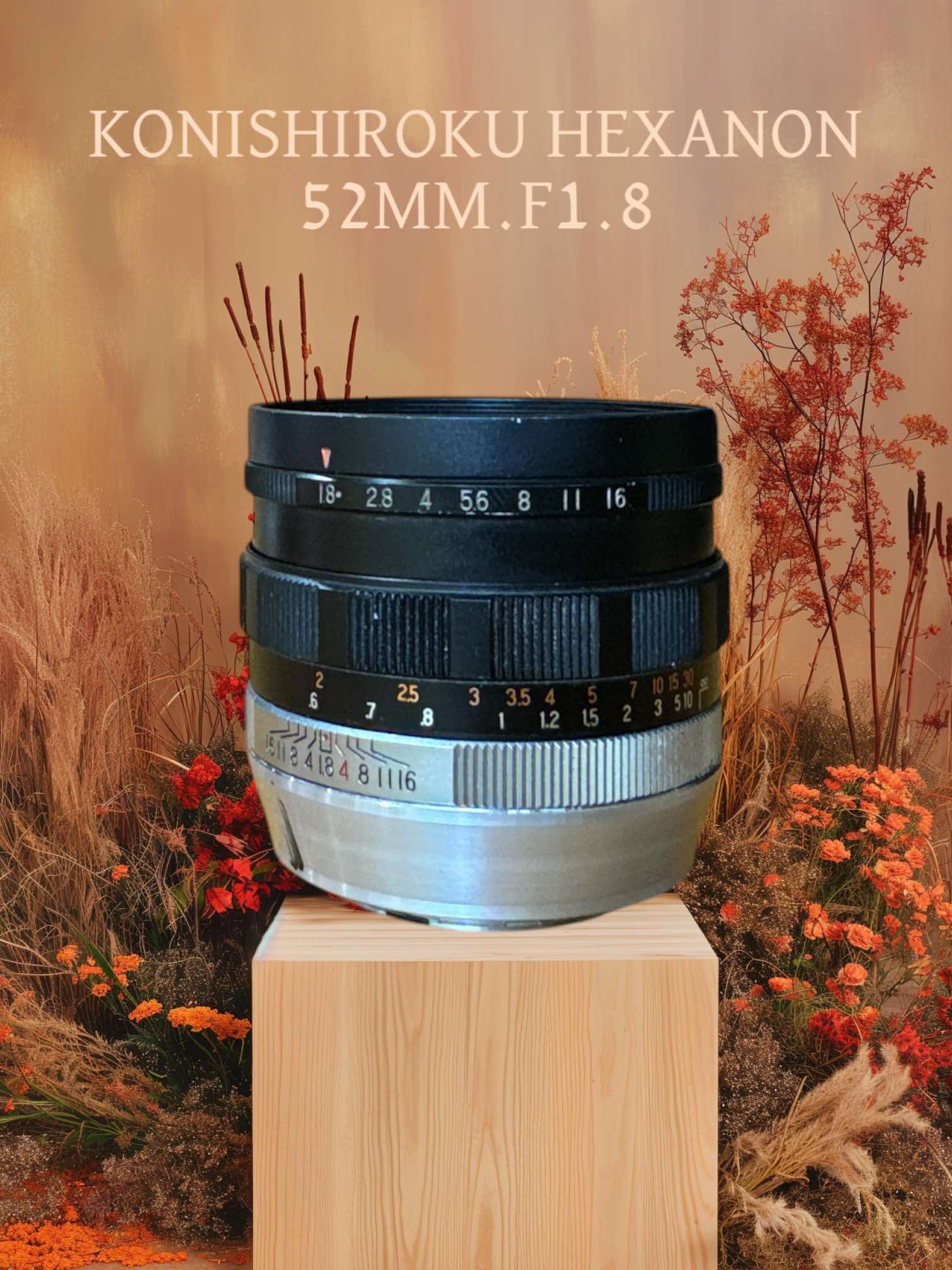 KONISHIROKU HEXANON 52MM.F1.8 MODIFIED M39 MOUNT