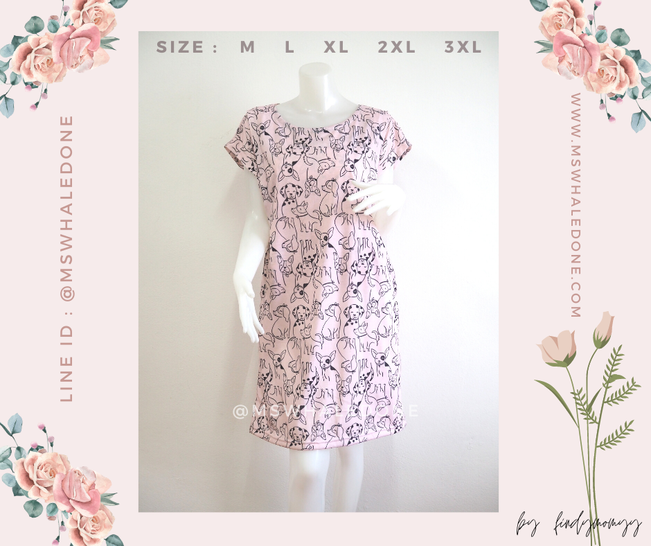 ชุดให้นม+คลุมท้องได้ มีถึง3XL ถูกใจคุณแม่บิ๊กไซส์ เก็บทรงสวย ยาวคลุมเข่า มีให้เลือก4สีลาย