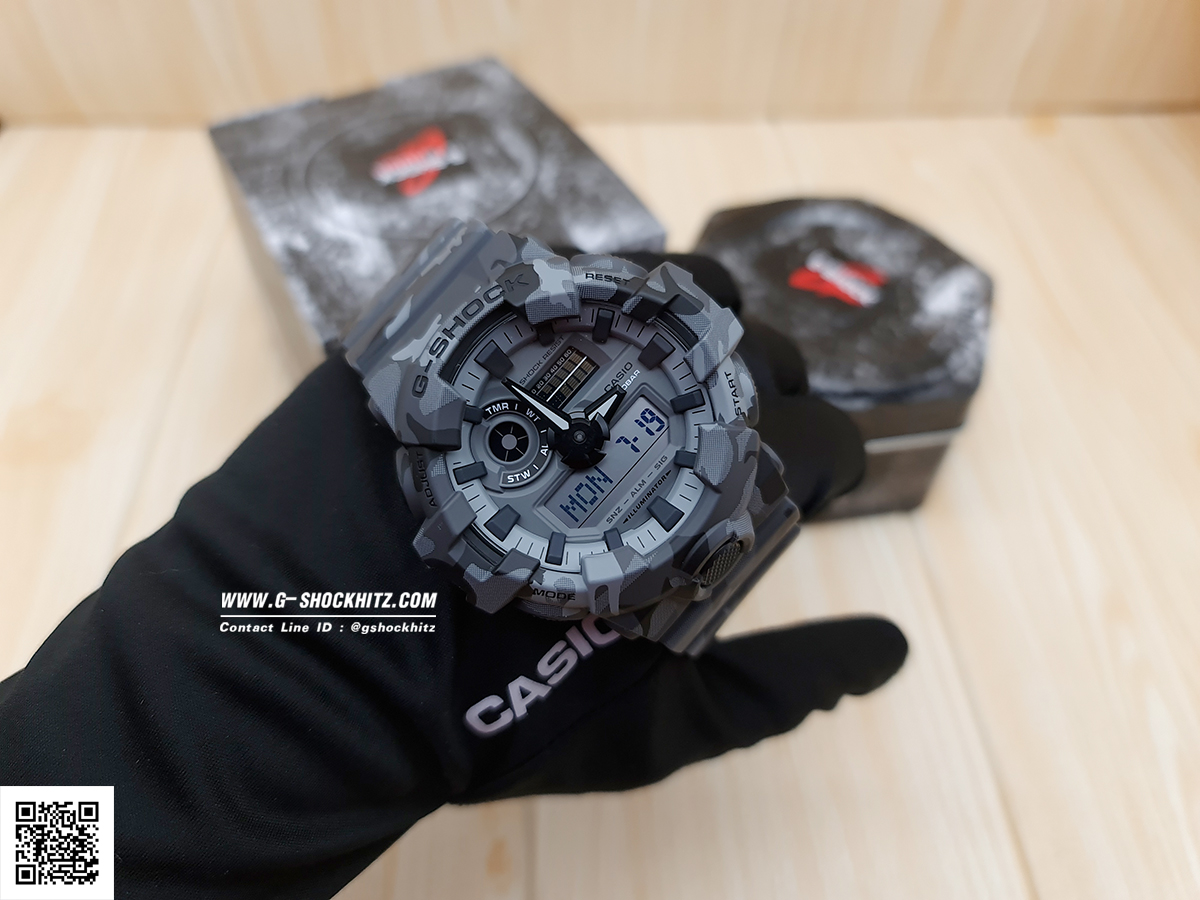 CASIO G-SHOCK นาฬิกาข้อมือ นาฬิกากันน้ำ นาฬิกาของแท้ ประกันศูนย์ CMG 1 ปี รุ่น GA-700CM-8A นาฬิกาสีเทา