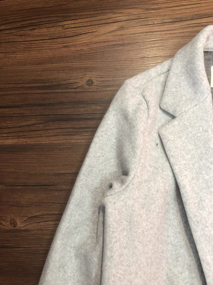 เสื้อโค้ท เสื้อโค้ทกันหนาว โค้ทวูล tailored knot coat สีเบจ แบรนด์ STRADIVARIUS สำเนา